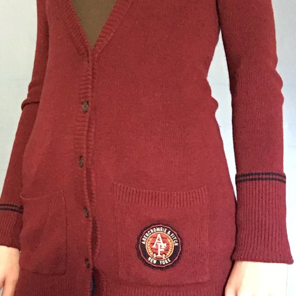 Maroon Abercrombie & Fitch Cardign - Picture 2 of 6